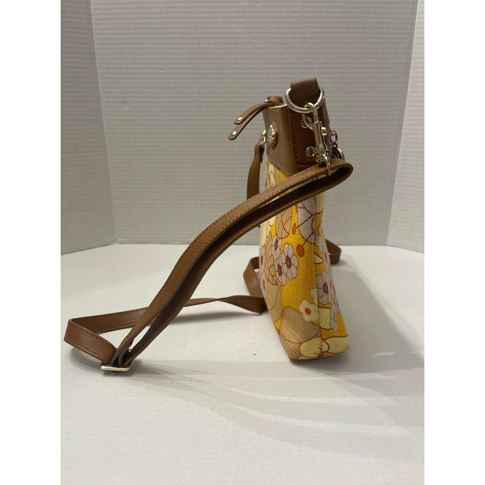 Spartina 449 Yellow Floral Linen Crossbody Bag - Picture 5 of 9